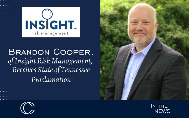 Brandon Cooper of Insight Risk Management Receives State of Tennessee Proclamation